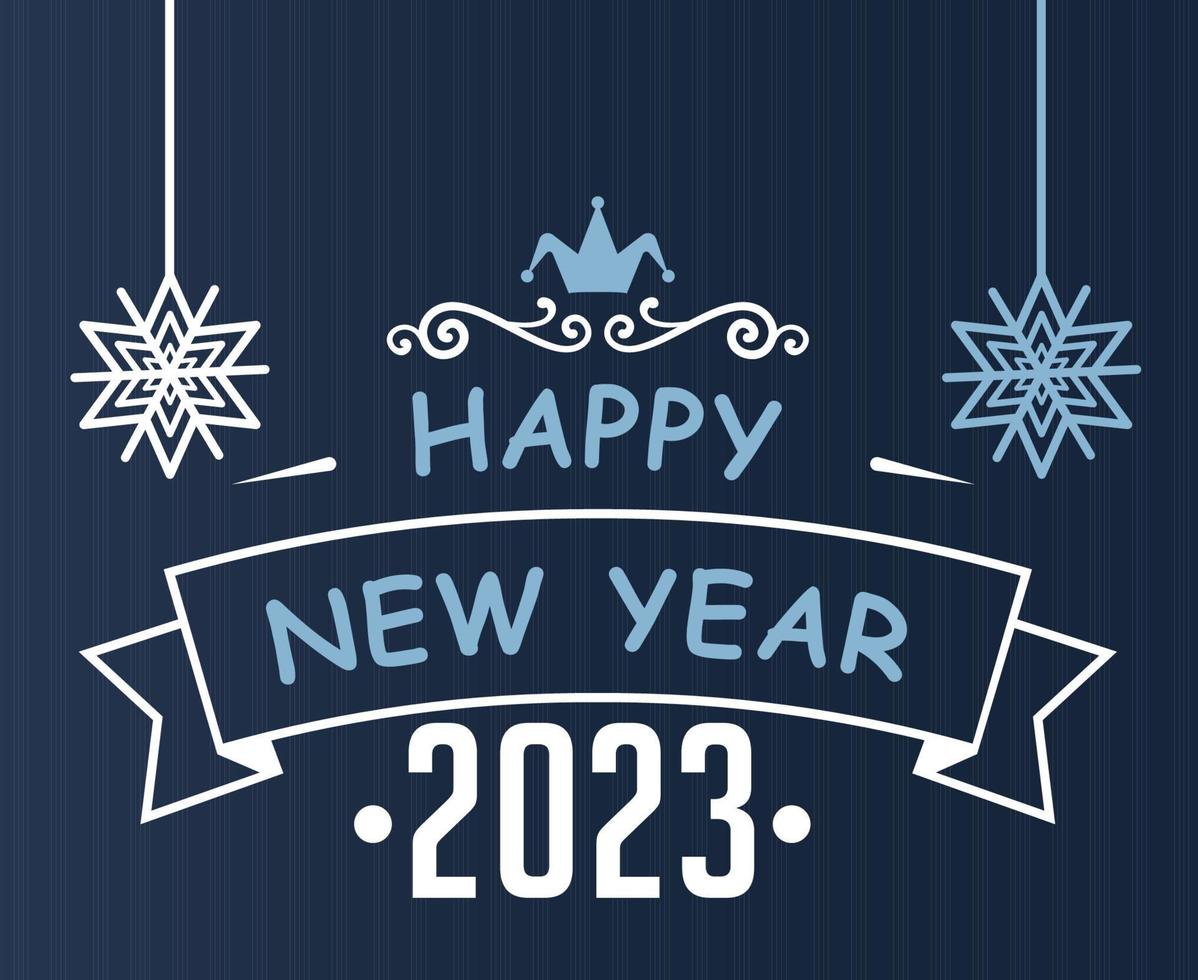 2023 contento nuovo anno vacanza astratto vettore illustrazione design ciano e bianca con blu sfondo