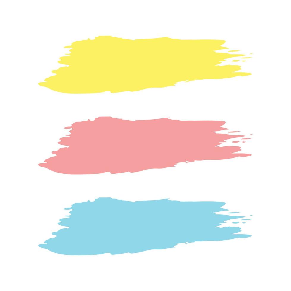 impostato di pastello colorato spazzola stile banner vettore illustrazione