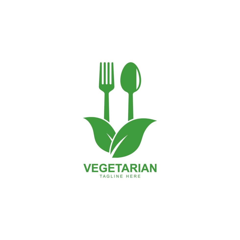 umano salutare vegetariano cibo logo vettore icona illustrazione