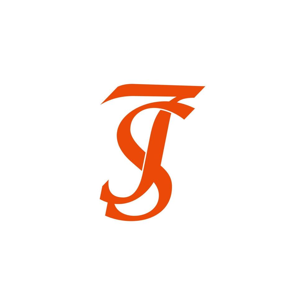 lettera st connesso semplice sovrapposizione design simbolo logo vettore