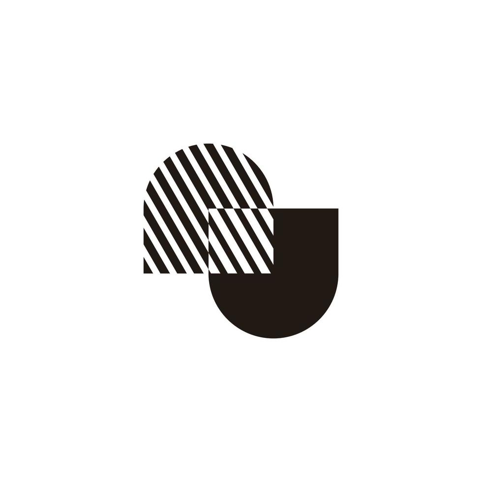 lettera nj strisce ombra astratto logo vettore
