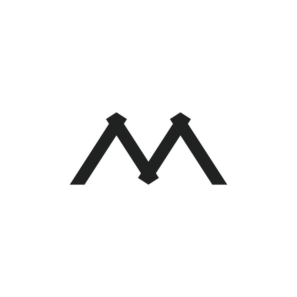 lettera m semplice geometrico linea logo vettore