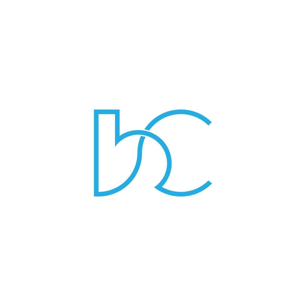 lettera B c curve onde semplice linea logo vettore