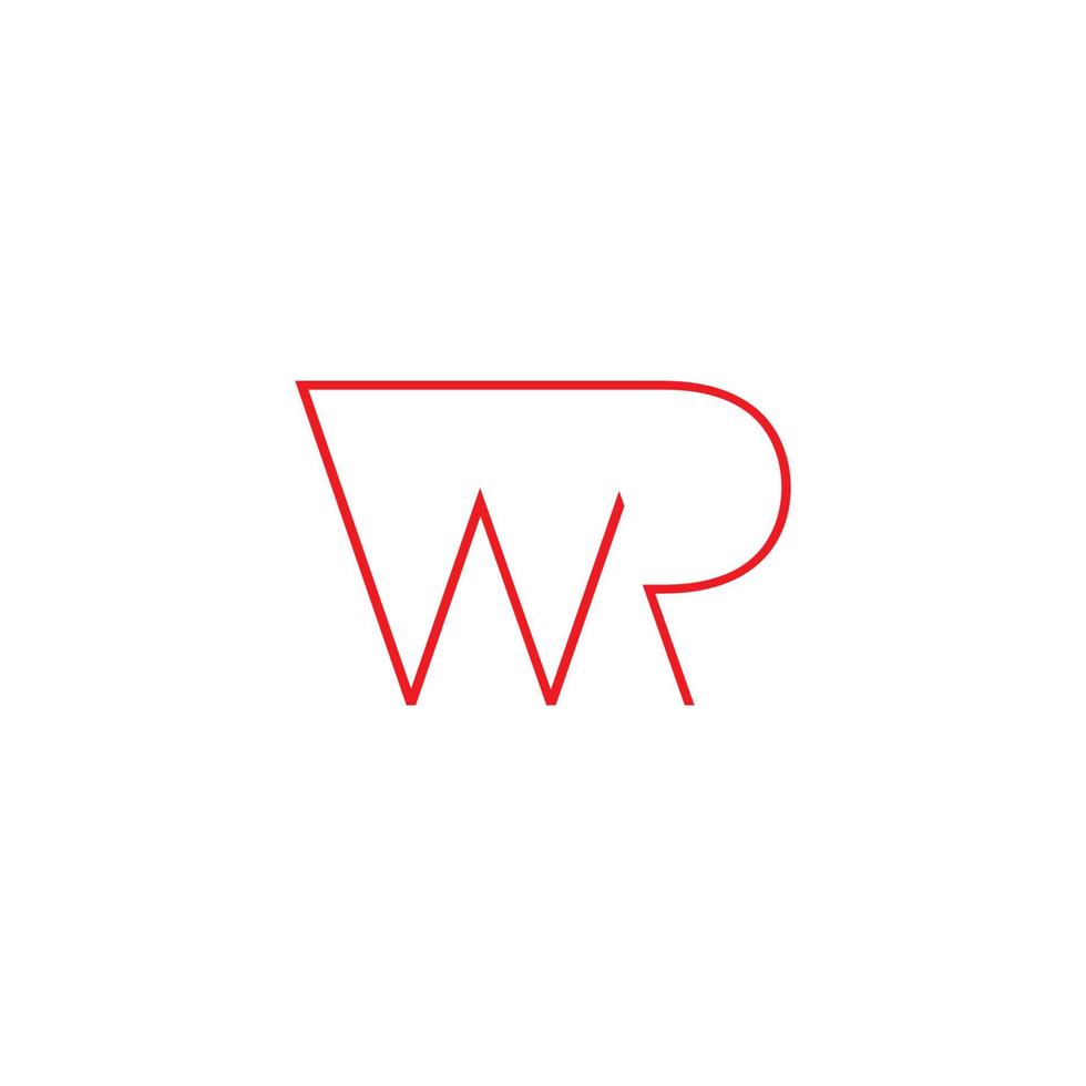 lettera wr semplice geometrico freccia lineare design logo vettore