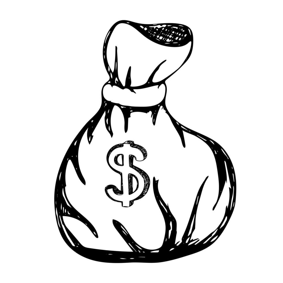 borsa dei soldi con il simbolo del dollaro vettore