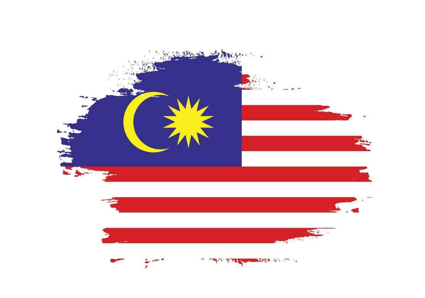 moderno spazzola ictus telaio Malaysia bandiera vettore
