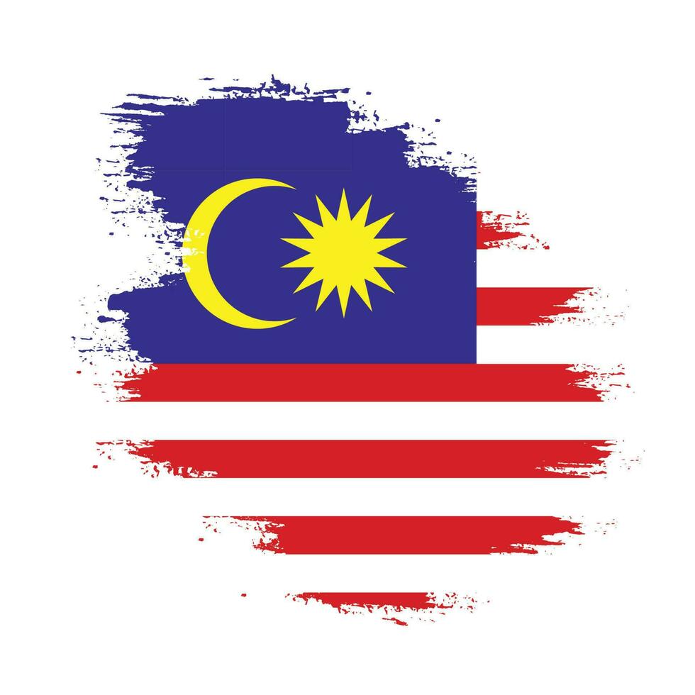 schizzare spazzola ictus Malaysia bandiera vettore