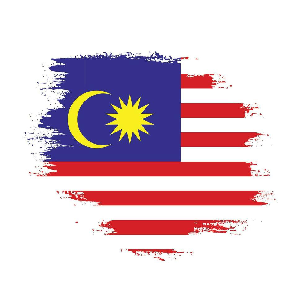 vettore grunge spazzola ictus Malaysia bandiera vettore
