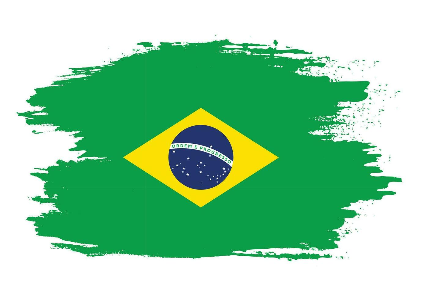 inchiostro spruzzi spazzola ictus brasile bandiera vettore
