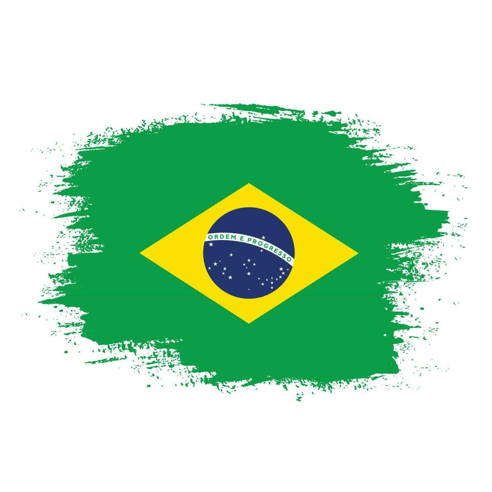 spazzola ictus mano disegnato vettore brasile bandiera