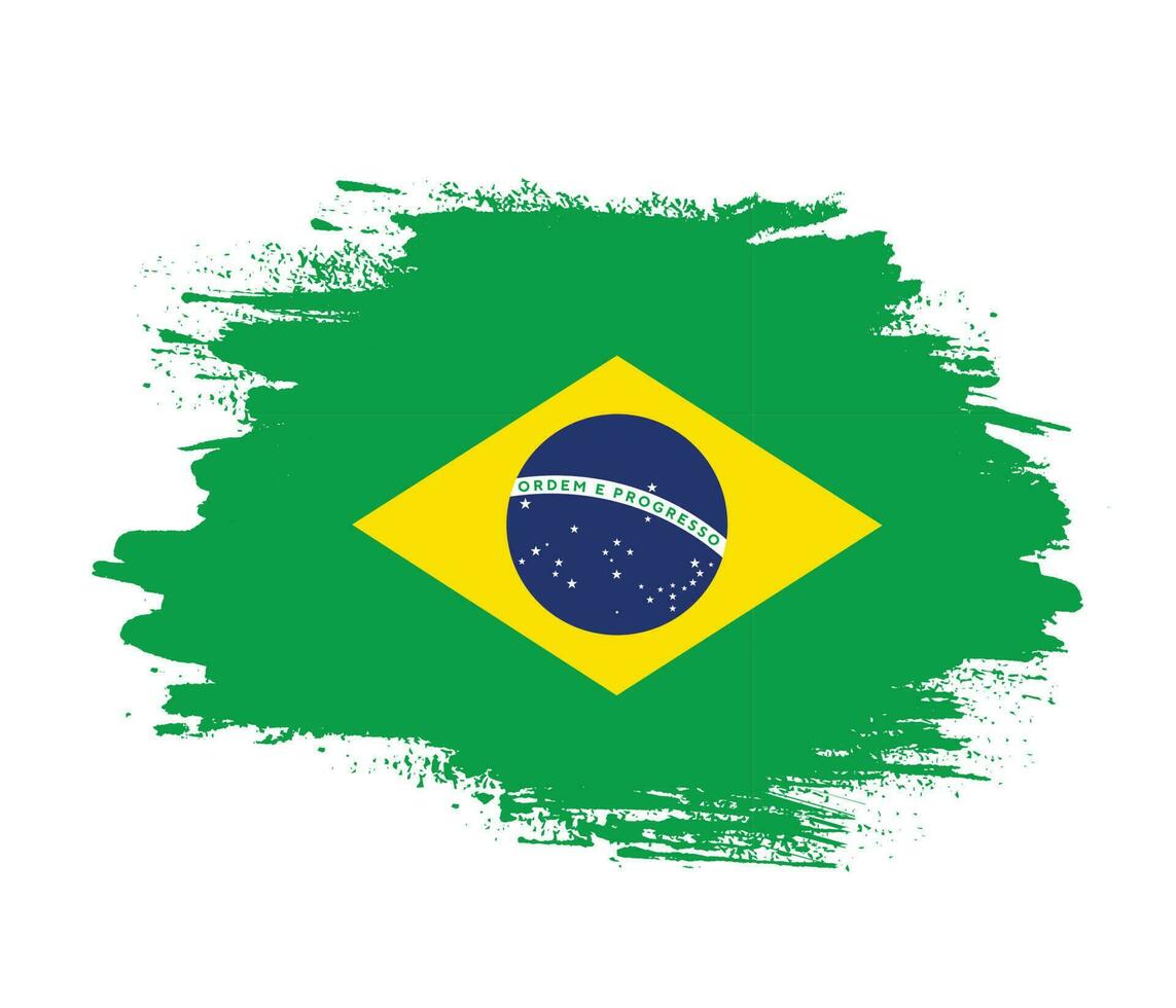 dipingere inchiostro spazzola ictus brasile bandiera vettore