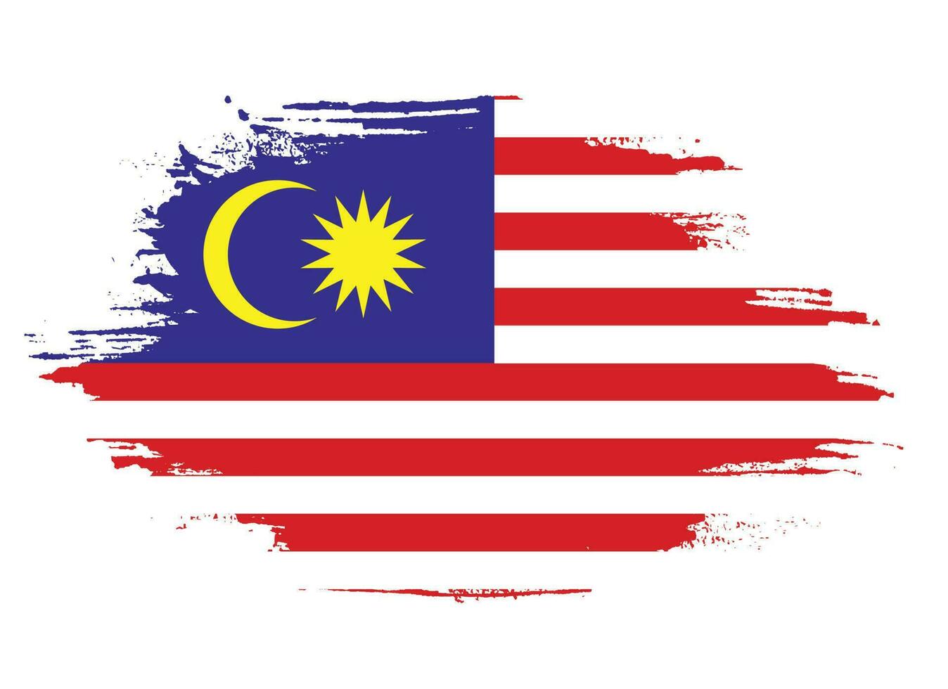 dipingere spazzola ictus Malaysia bandiera vettore