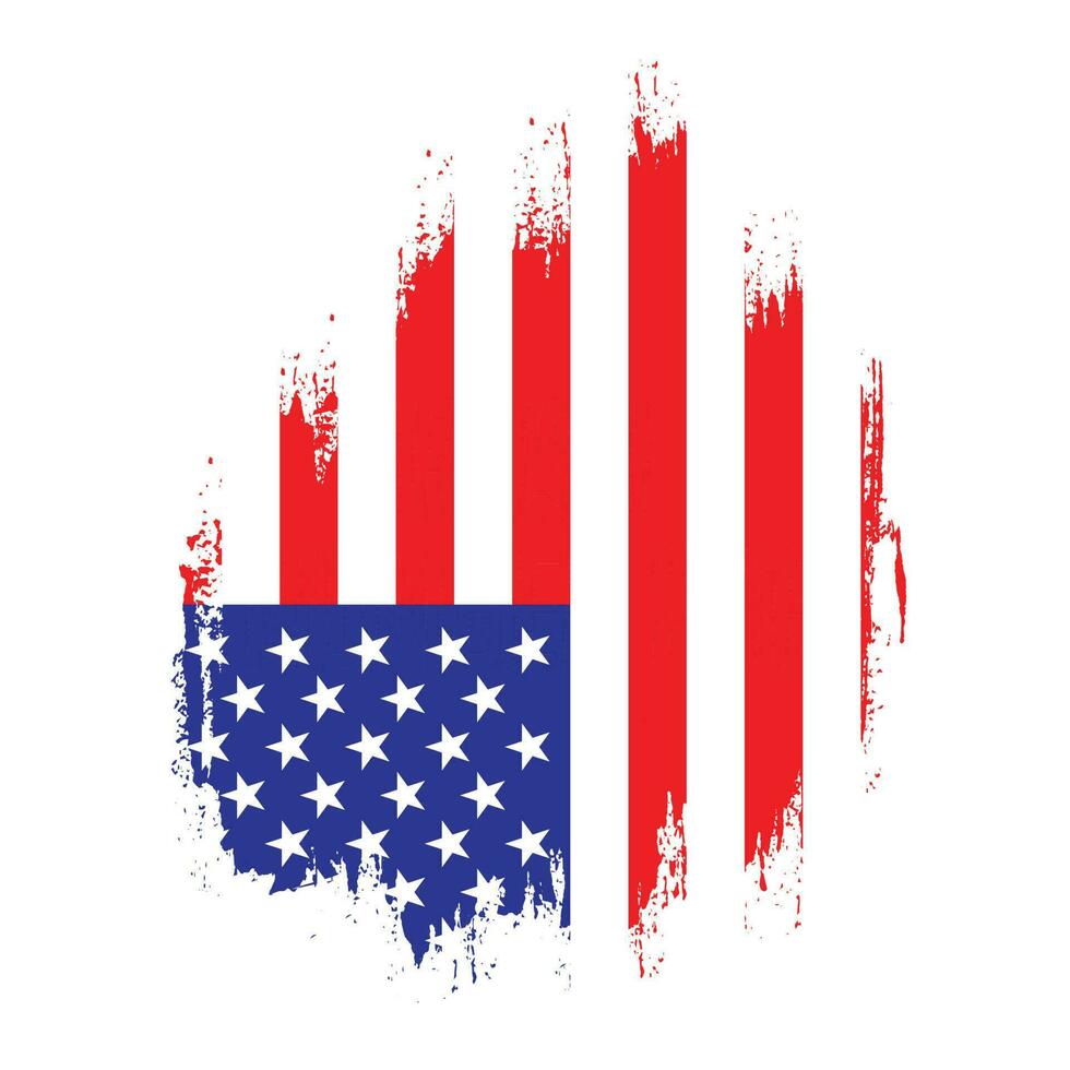 mano disegnato grunge spazzola ictus Stati Uniti d'America bandiera vettore