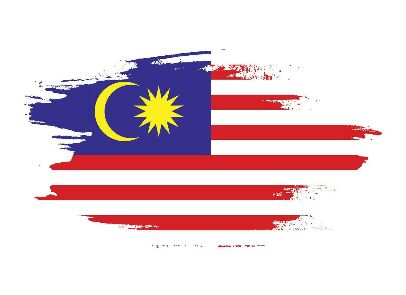 Malaysia pennello telaio bandiera vettore