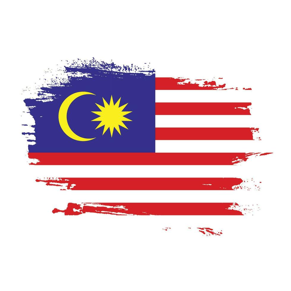 Malaysia dipingere spazzola ictus modello bandiera vettore
