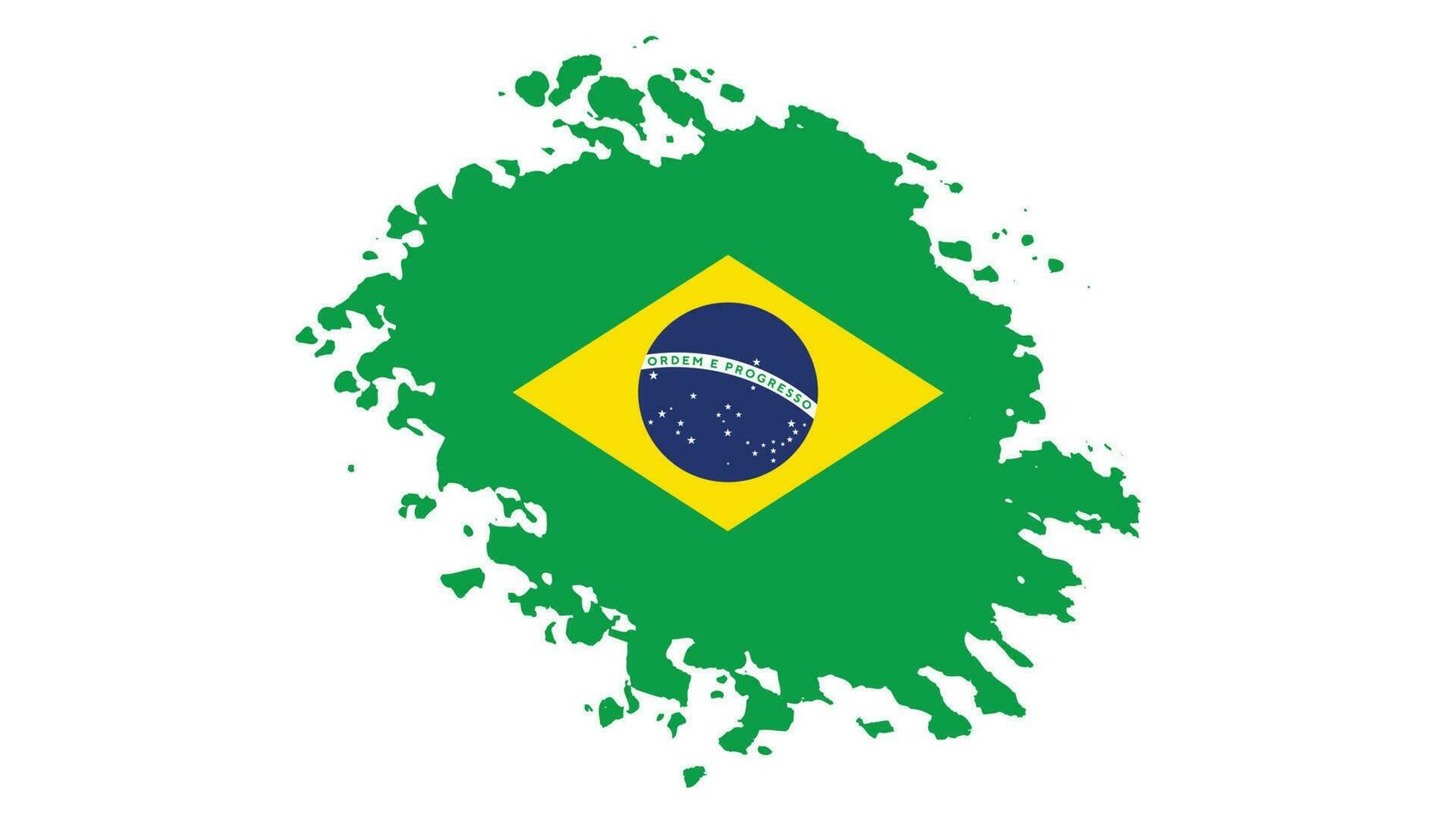 Vintage ▾ stile mano dipingere brasile bandiera vettore