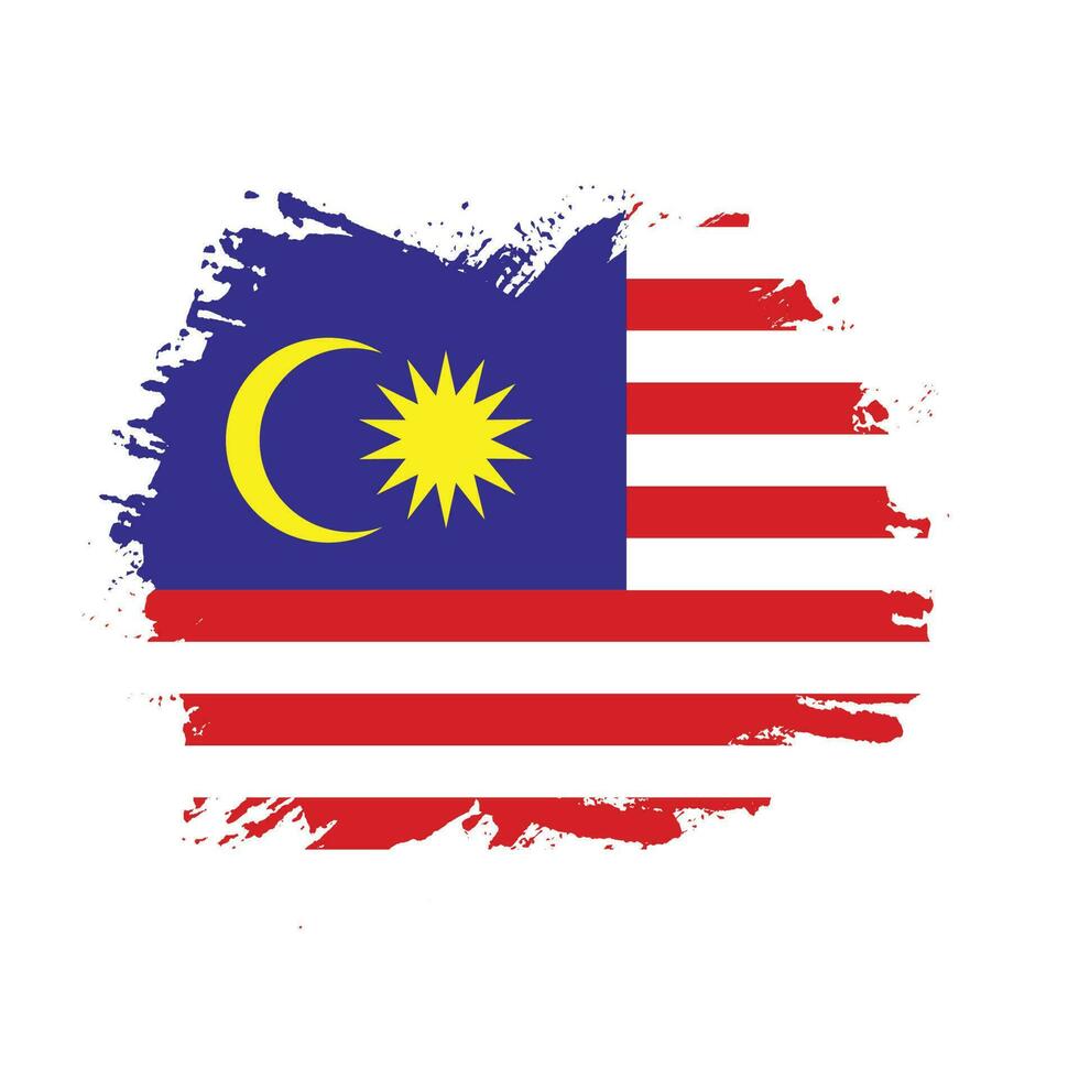 moderno spazzola ictus Malaysia bandiera vettore