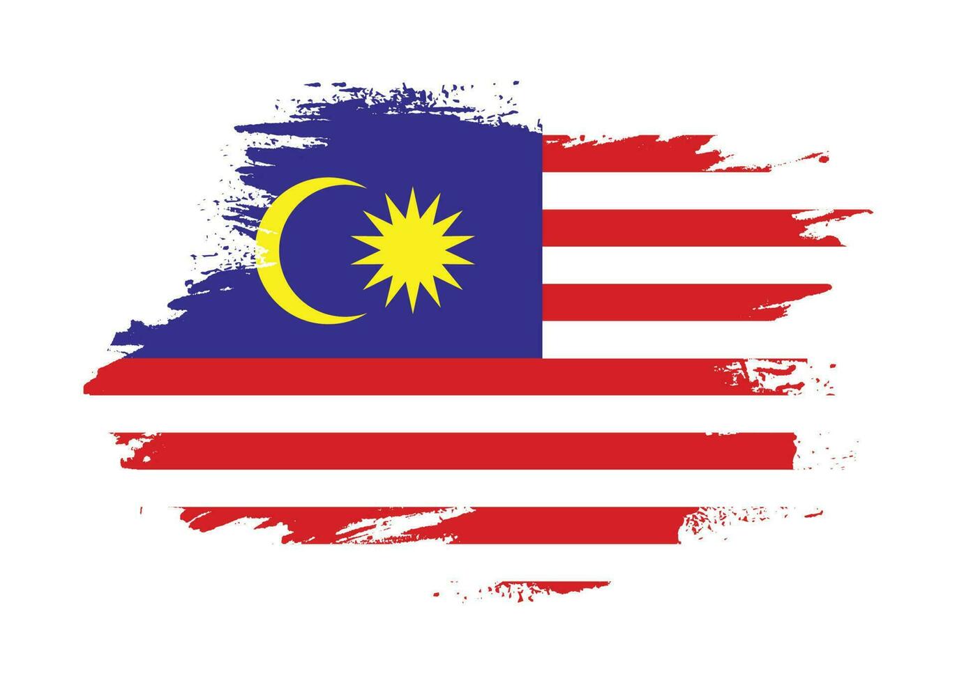 vettore dipingere spazzola ictus Malaysia bandiera
