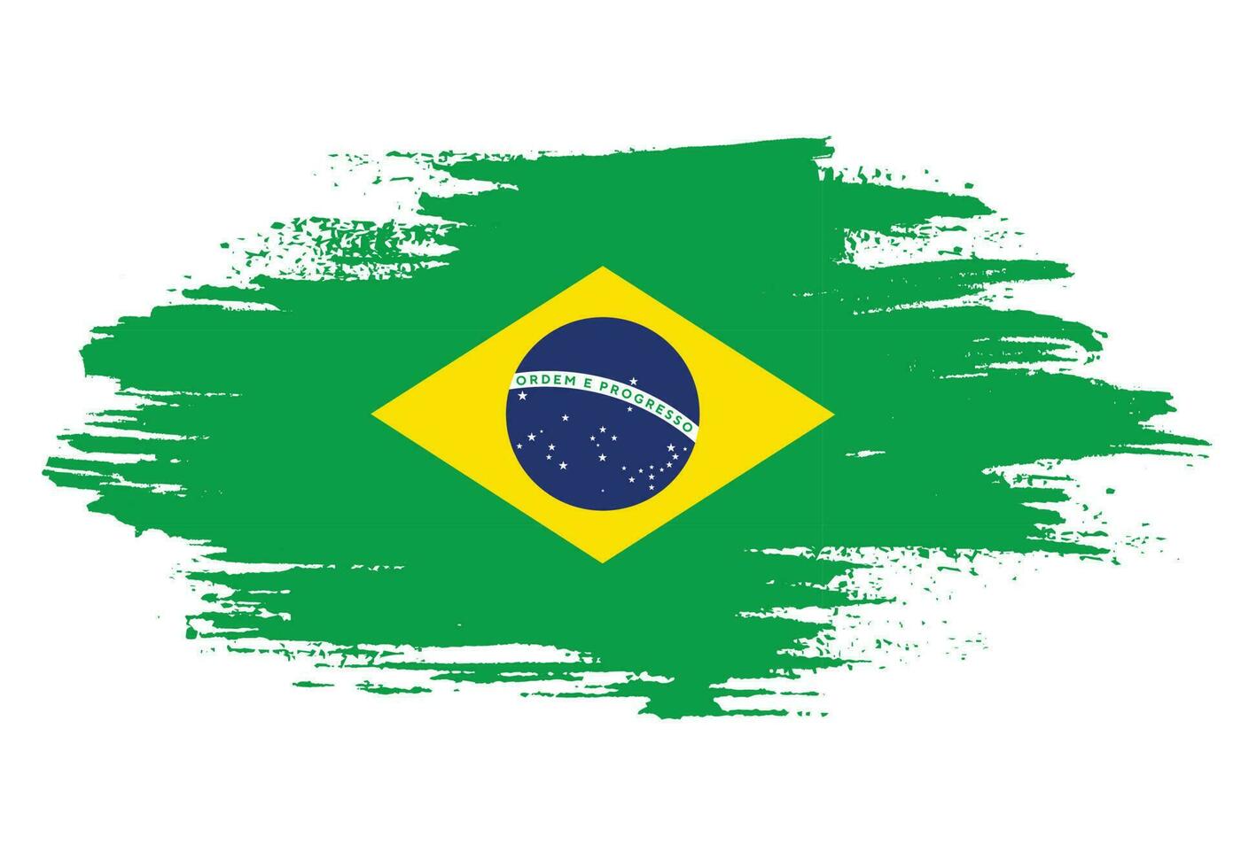 grunge spazzola ictus brasile bandiera vettore