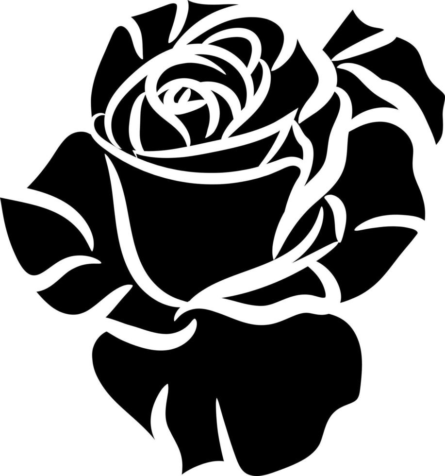 rosa silhouette vettore logo, icona