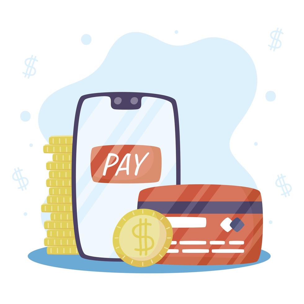 tecnologia di pagamento online con carta di credito vettore