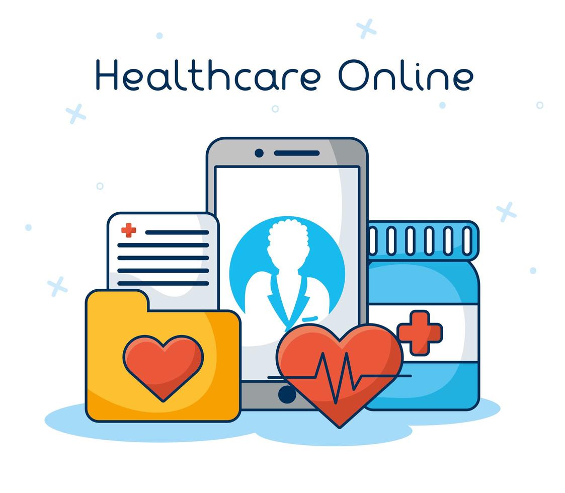 tecnologia sanitaria online tramite smartphone vettore