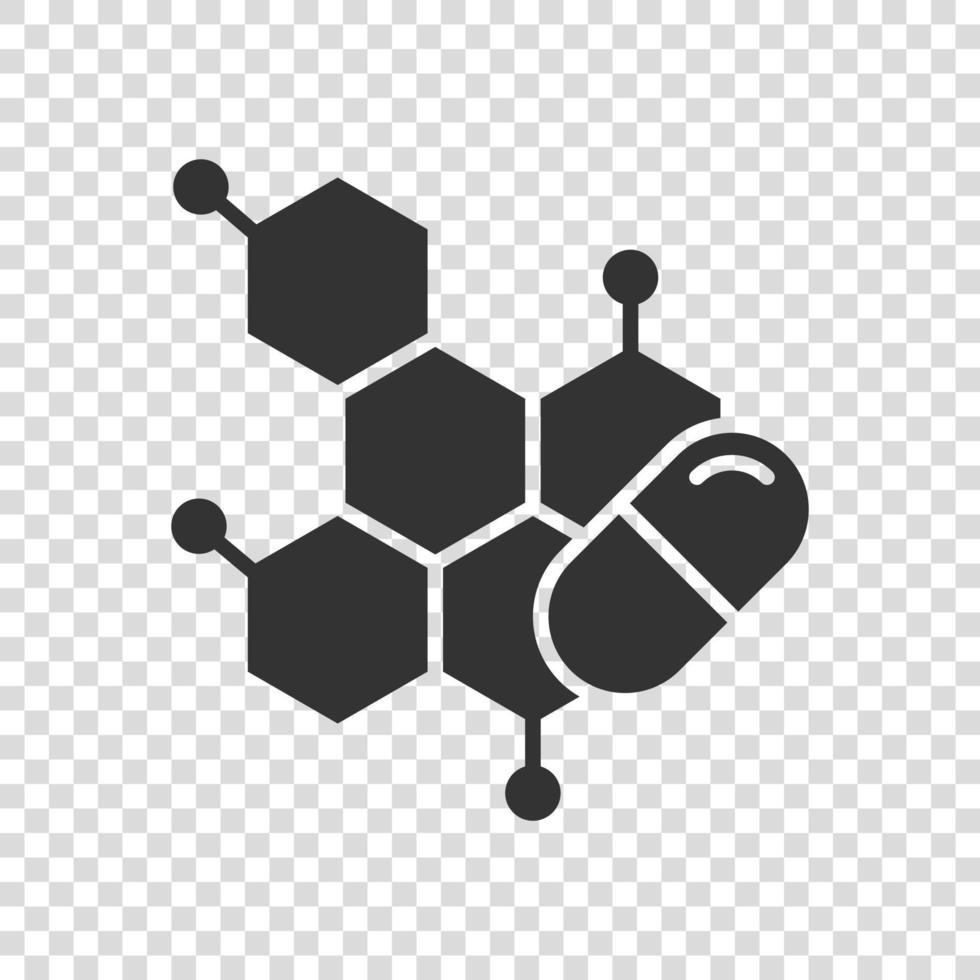 vitamina pillola Nota icona nel piatto stile. capsula vettore illustrazione su bianca isolato sfondo. antibiotico cartello attività commerciale concetto.