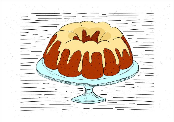 Illustrazione di torta di vettore disegnato a mano libera
