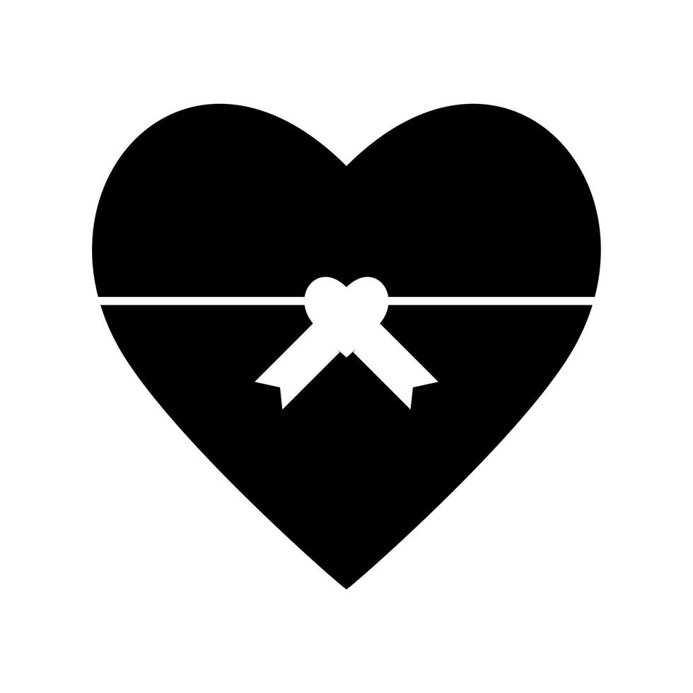 unico cuore sagomato regalo vettore glifo icona