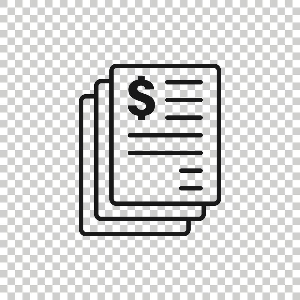 finanziario dichiarazione icona nel piatto stile. documento vettore illustrazione su bianca isolato sfondo. rapporto attività commerciale concetto.