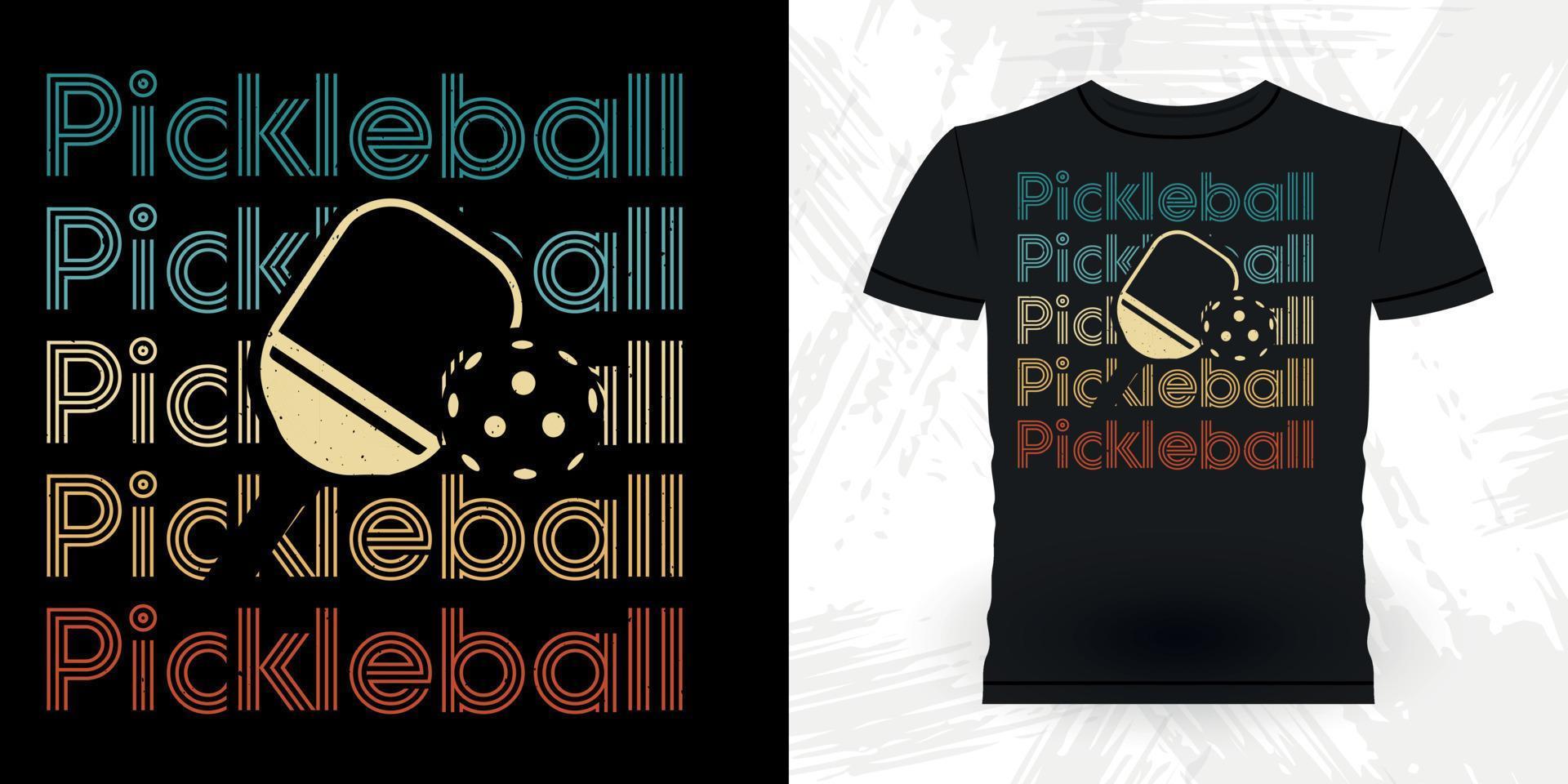 divertente pickleball giocatore gli sport retrò Vintage ▾ pickleball maglietta design vettore