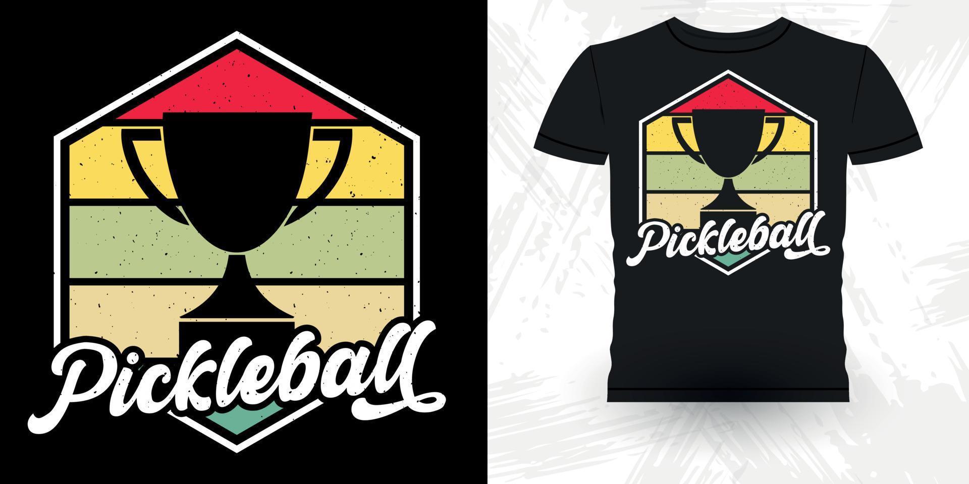 divertente pickleball giocatore gli sport retrò Vintage ▾ pickleball maglietta design vettore