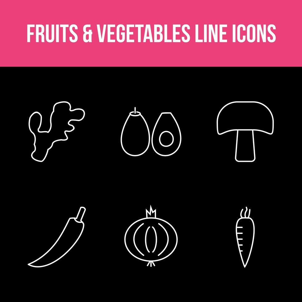 set unico di app per frutta e verdura vettore