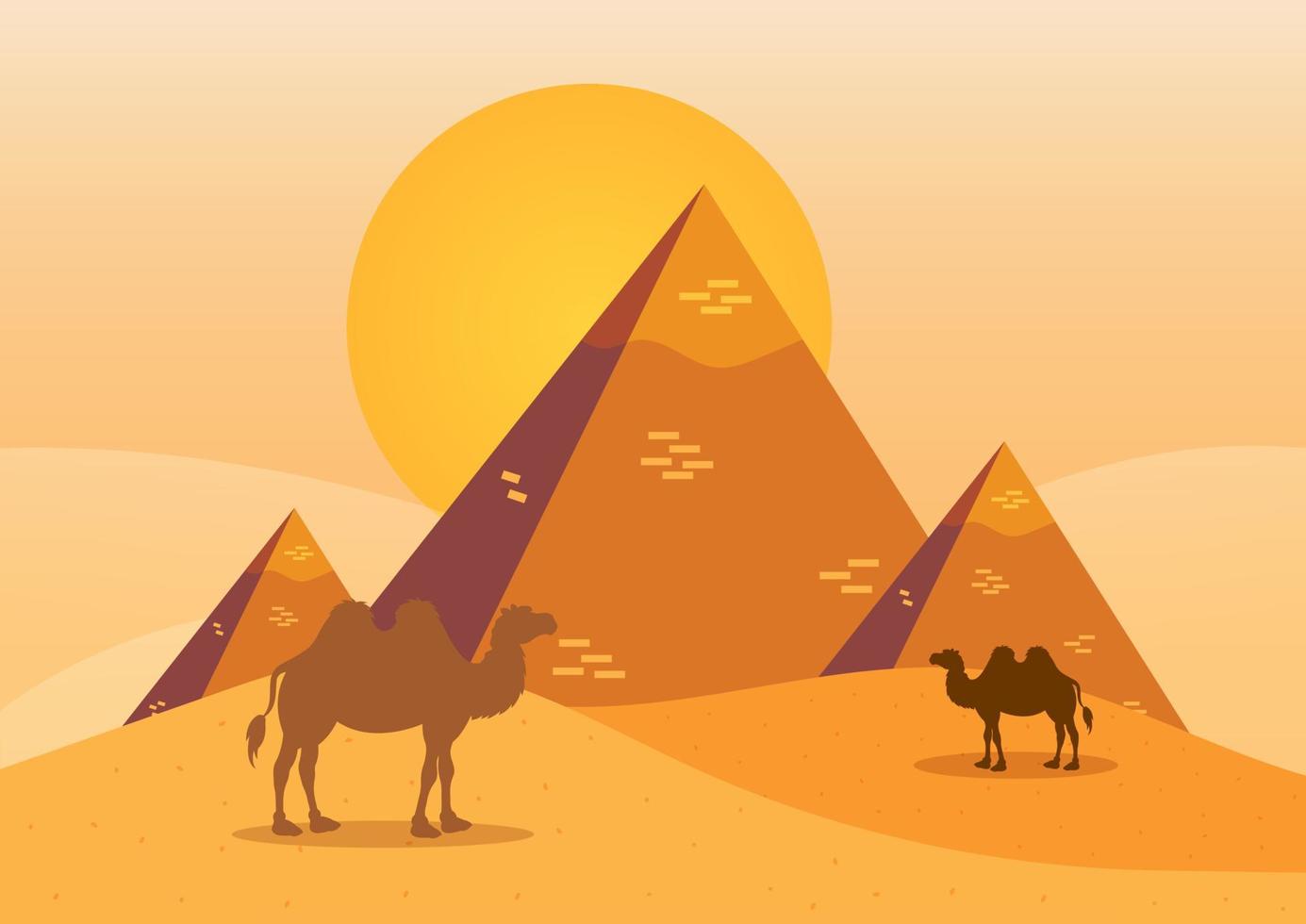 Egitto piramidi piatto design vettore
