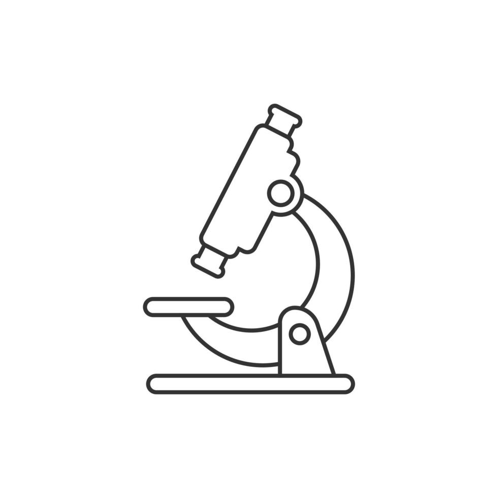 microscopio icona nel piatto stile. laboratorio lente d'ingrandimento vettore illustrazione su isolato sfondo. biologia strumento cartello attività commerciale concetto.