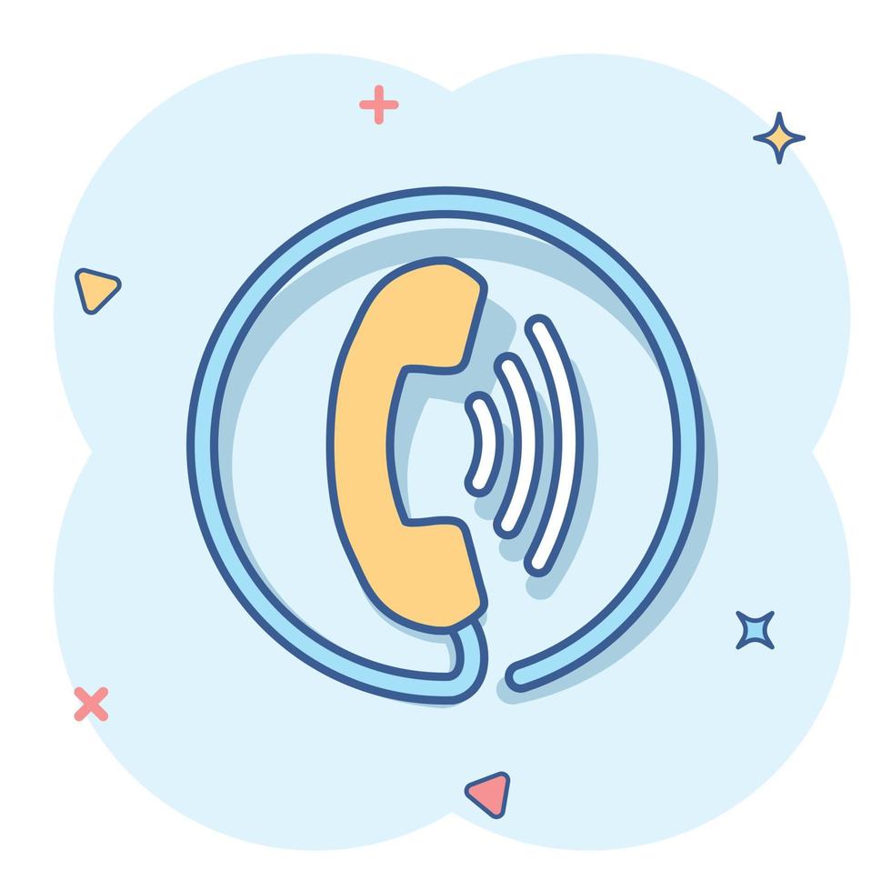 vettore cartone animato Telefono icona nel comico stile. contatto, supporto servizio cartello illustrazione pittogramma. telefono, comunicazione attività commerciale spruzzo effetto concetto.