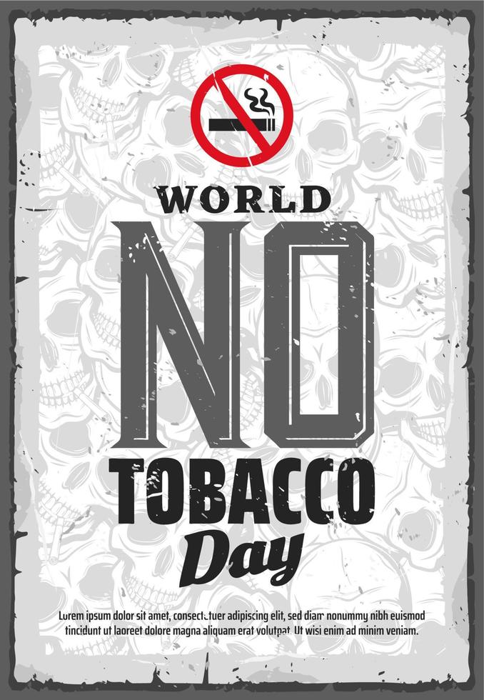 no tabacco giorno, fumo divieto o smettere vettore