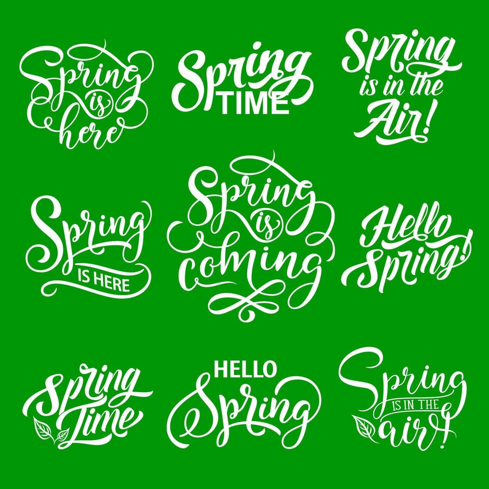 primavera lettering per primavera stagione vacanza vettore