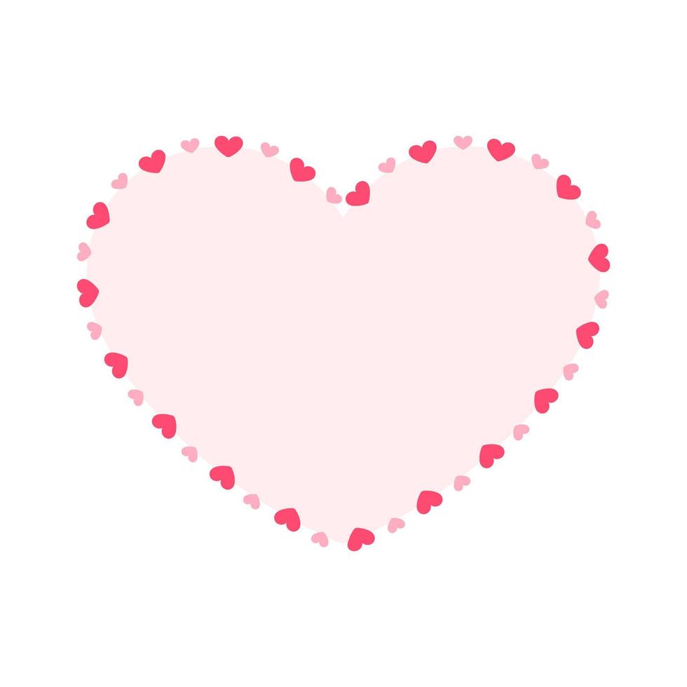 cuore forma telaio con cuore modello design. semplice minimo San Valentino giorno decorativo elemento. vettore