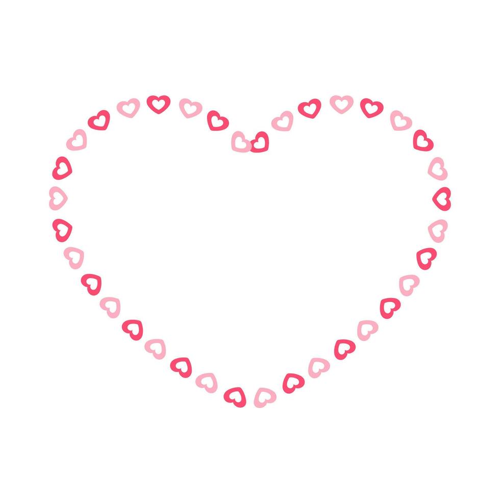 cuore forma telaio con cuore modello design. semplice minimo San Valentino giorno decorativo elemento. vettore