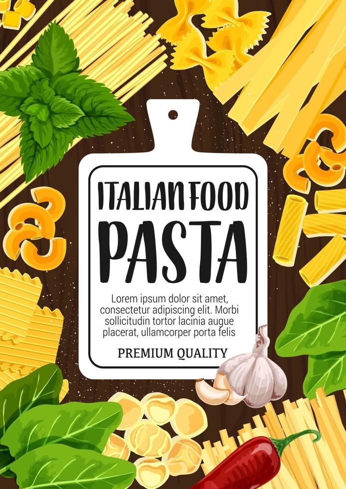 italiano pasta cucinando, spezie e ingredienti vettore