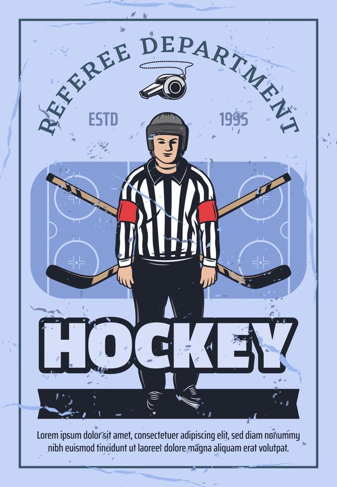 arbitro su pattini, ghiaccio hockey sport vettore