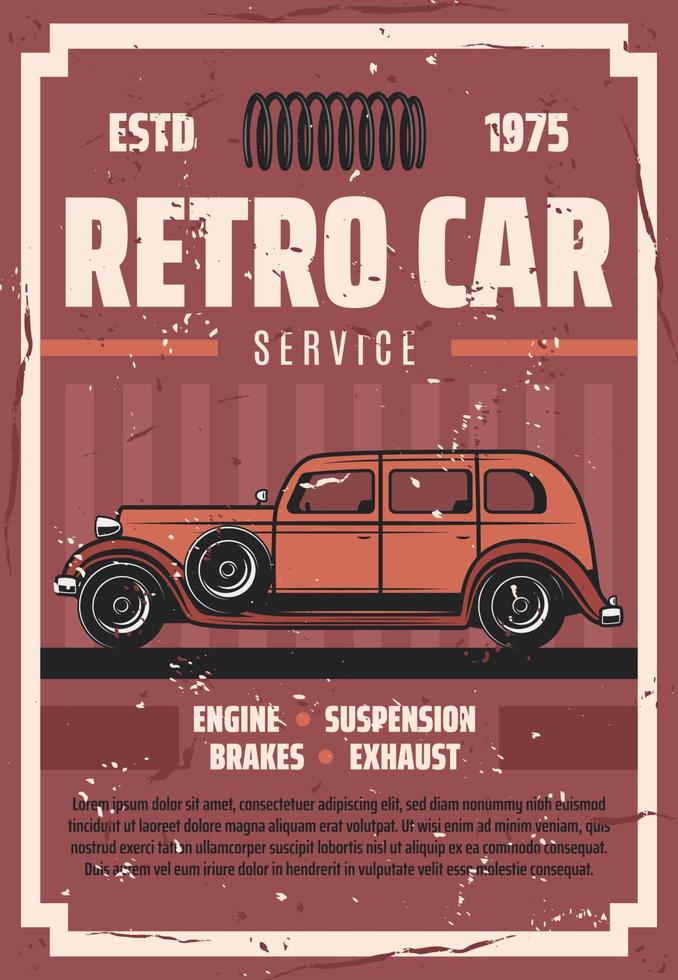 Vintage ▾ auto servizio e Manutenzione, vettore