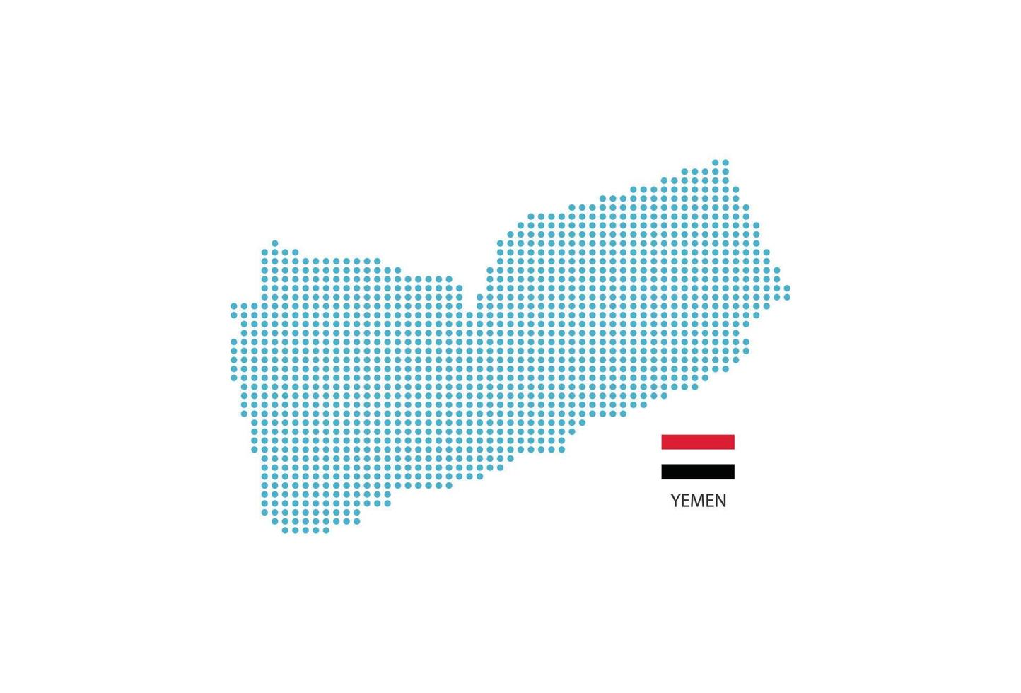 yemen carta geografica design blu cerchio, bianca sfondo con yemen bandiera. vettore