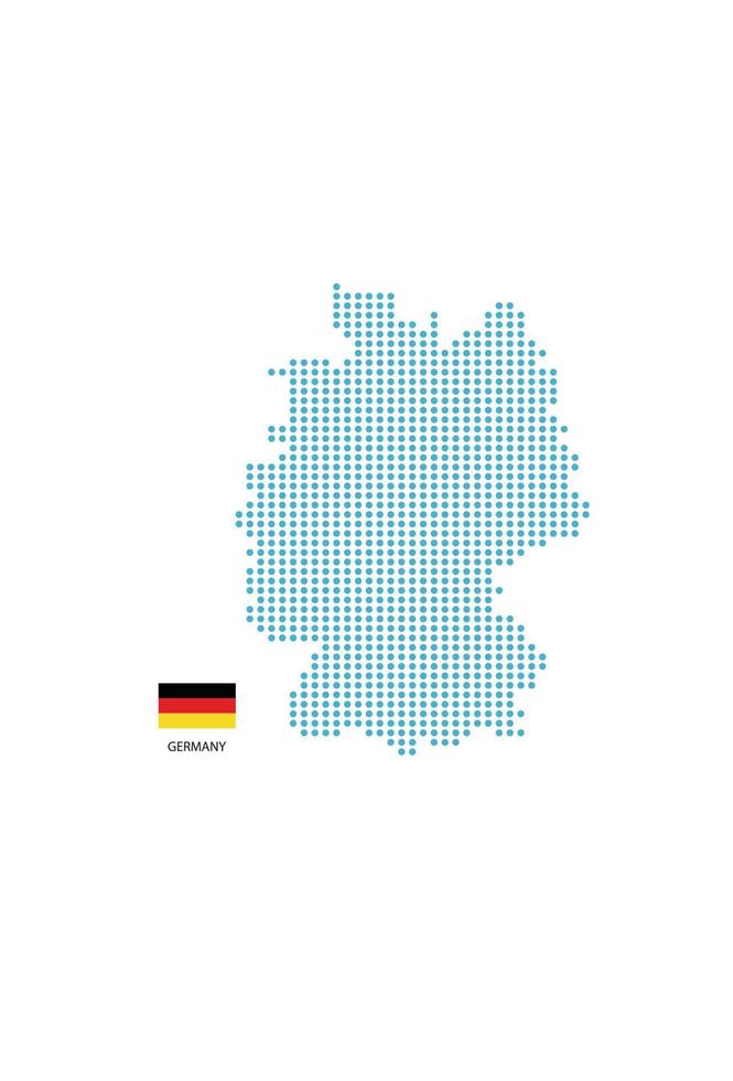 Germania carta geografica design blu cerchio, bianca sfondo con Germania bandiera. vettore