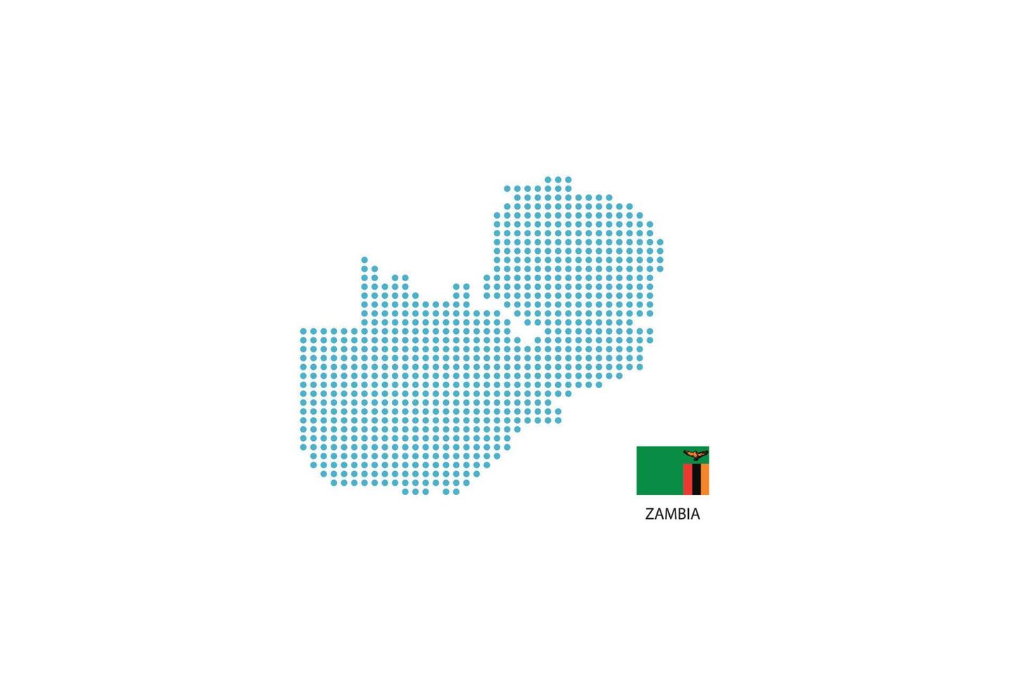 Zambia carta geografica design blu cerchio, bianca sfondo con Zambia bandiera. vettore