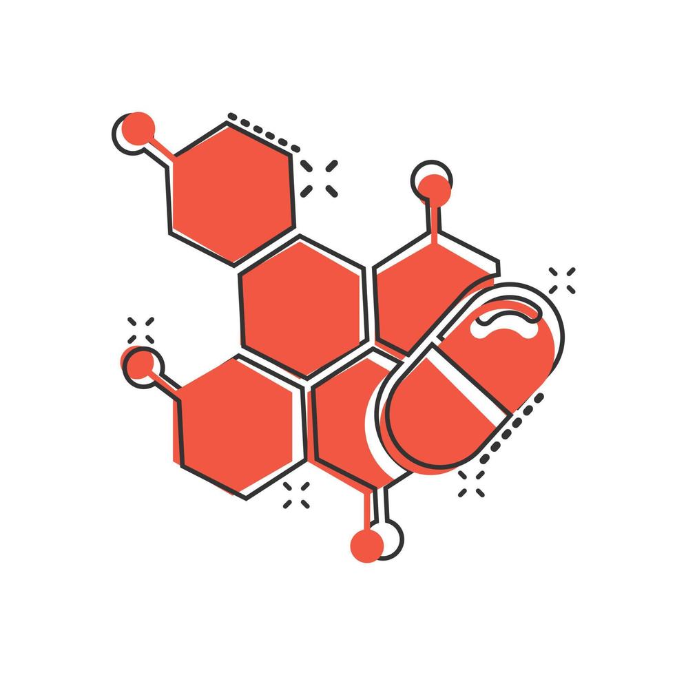 vitamina pillola Nota icona nel comico stile. capsula cartone animato vettore illustrazione su bianca isolato sfondo. antibiotico spruzzo effetto cartello attività commerciale concetto.