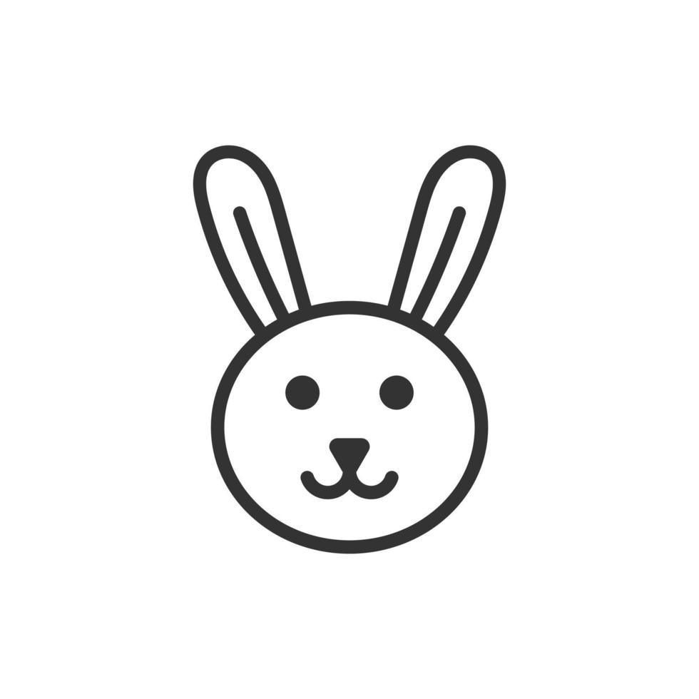 coniglio icona nel piatto stile. coniglietto vettore illustrazione su bianca isolato sfondo. contento Pasqua attività commerciale concetto.