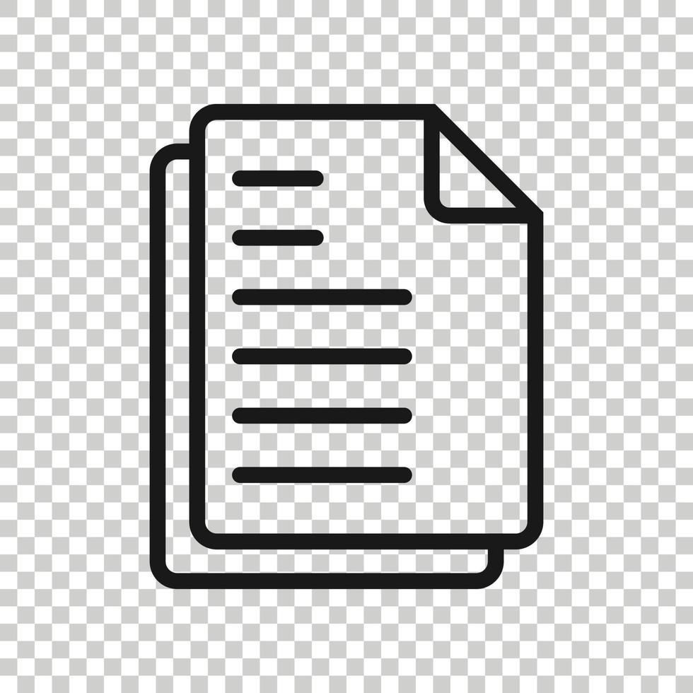 documento Nota icona nel piatto stile. carta foglio vettore illustrazione su bianca sfondo. bloc notes documento attività commerciale concetto.
