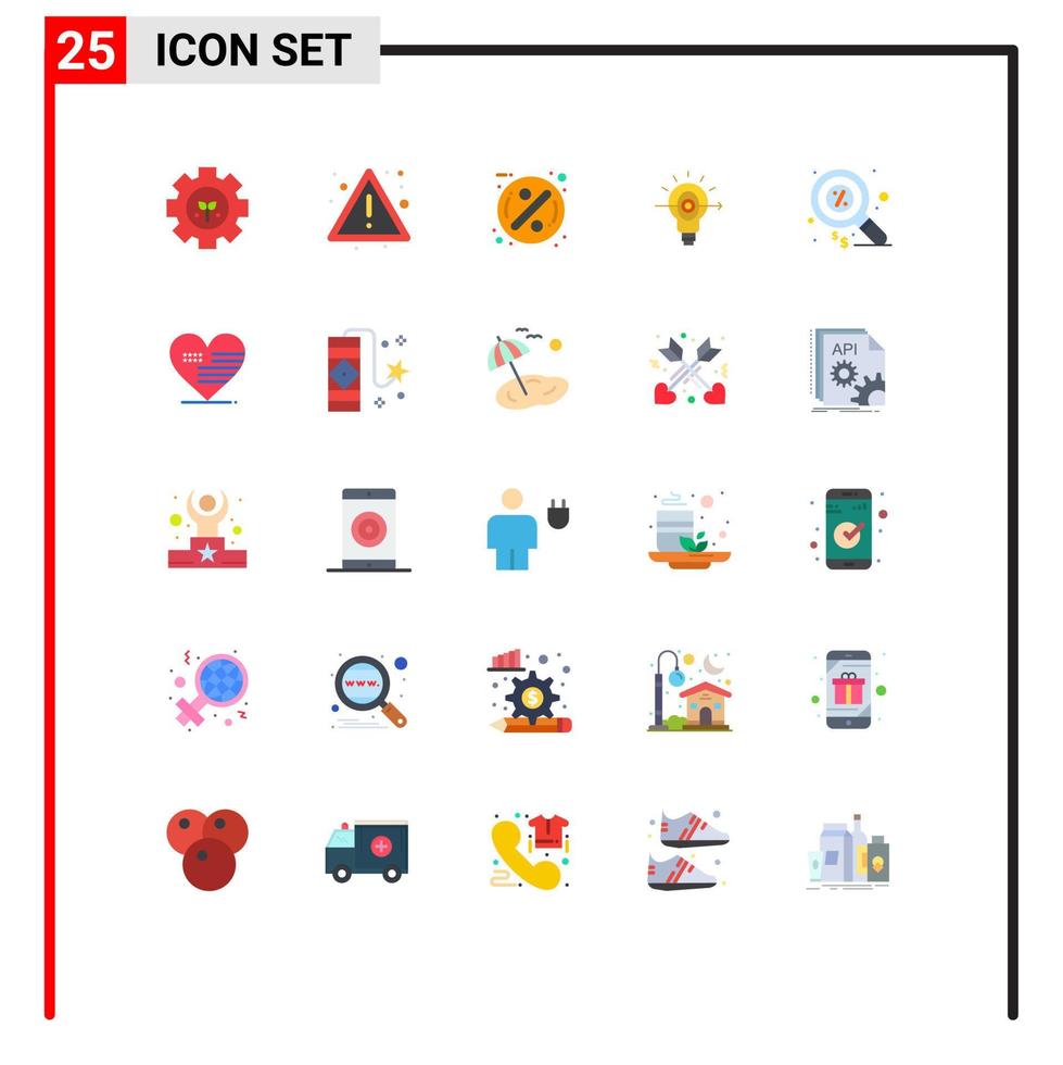 impostato di 25 moderno ui icone simboli segni per finanza attività commerciale vendita messa a fuoco lampadina modificabile vettore design elementi